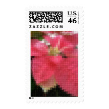 Mosaic Pink Poinsettia 2 Postage Stamp