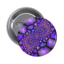 Mosaic Purple Flower Pinback Buttons