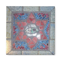 Mosaic Red Heart Star of David with Evil Eye magnets by jomodad Mosaic Red Heart Star of David with Evil Eye magnets