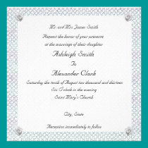 Mosaic Rose wedding invitations