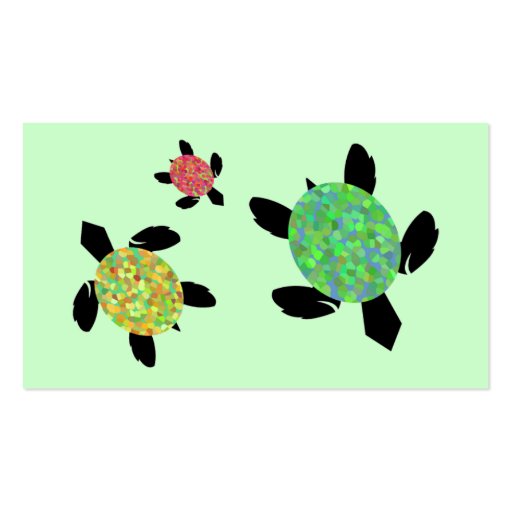 Mosaic Sea Turtle Business Card Template (back side)