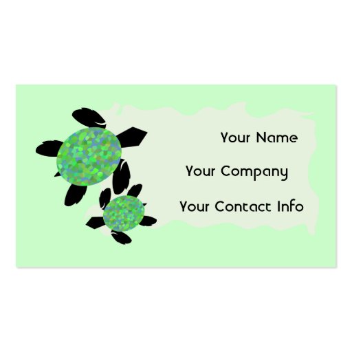 Mosaic Sea Turtle Business Card Template (front side)