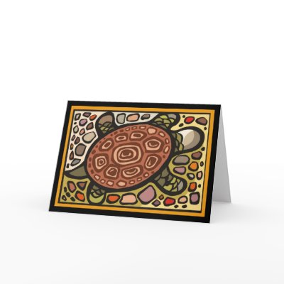Mosaic Sea Turtle Greeting Cards by naturetees