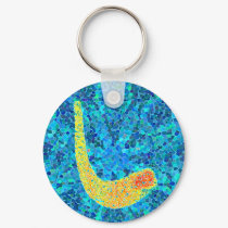 Mosaic Shofar Keychain