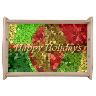 Mosaic Stained Glass Look Happy Holidays
