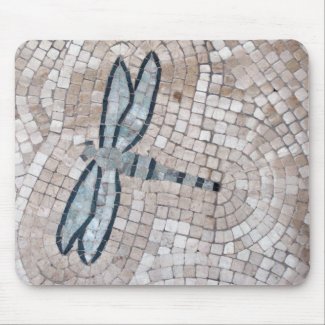 mosaic tile art of a dragonfly mouse pad