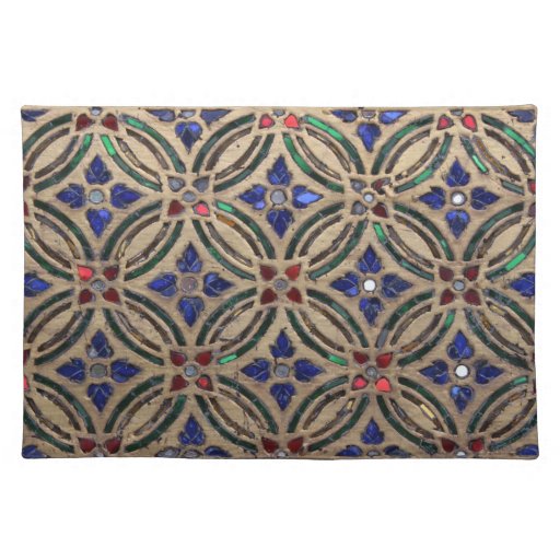 Mosaic tile pattern stone glass Moroccan photo Placemat Zazzle