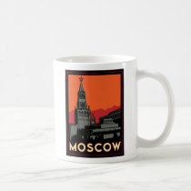moscow russia kremlin art deco retro travel mugs