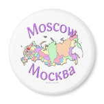Moscow Russia Map magnets