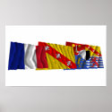 Moselle, Lorraine & France flags posters