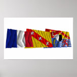 Moselle, Lorraine & France flags posters