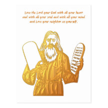 Moses - 10 Commandments - Greatest Commandment Post Card