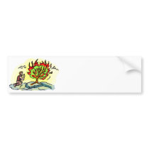 Moses and burning bush Christian artwork Bumper Stickers