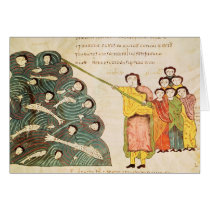 Moses closing the Red Sea on the Egyptians Greeting Cards