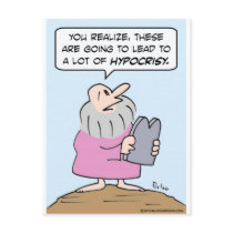 moses commandments hypocrisy postcard