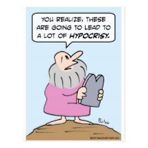 moses commandments hypocrisy postcard