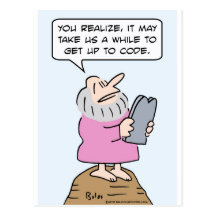 moses commandments up to code post card