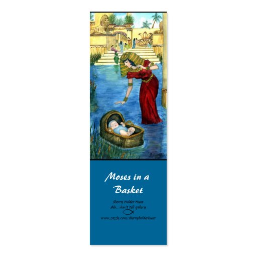 Moses in a Basket Bookmark Business Card Templates (back side)