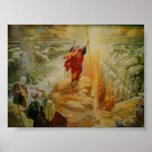 Moses parting the red sea print.