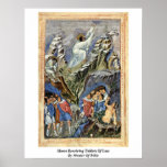 Moses Receiving Tablets Of Law By Master Of Bible posters
