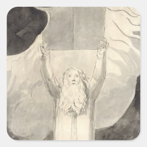 Moses Receiving the Law, c.1780 (brush and black i Square Sticker