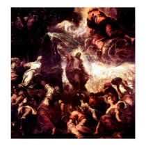 Moses strikes a rock to get water posters