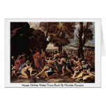Moses Strikes Water From Rock By Nicolas Poussin Cards
