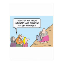 Moses ten commandments bearing false witness post card