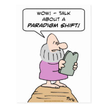 moses ten commandments paradigm shift mountain postcard