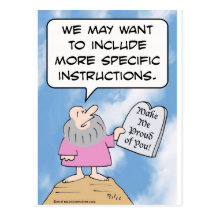 Moses wants commandments to be more specific postcard