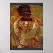 Moses With The Tablets Of The Law By Rembrandt Posters