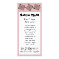 Mosic Pink Floral 2 Rack Card rack cards by MargotsDesigns Mosic Pink Floral 2 Rack Card rack cards