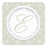 Moss Damask Party Favor Stickers