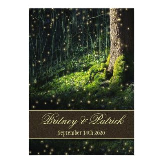 Moss Enchanted Forest Firefly Wedding Invitations
