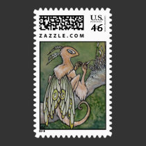 Moss fairy postage stamps