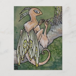 Moss fairy postcard postcard