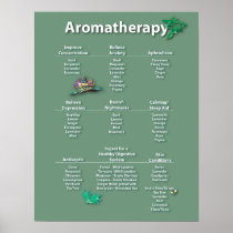Moss Green Aromatherapy Chart Poster posters