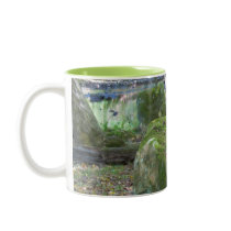 Mossy Rocks on Bank mugs