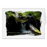 Mossy Waterfall; Happy Birthday Greeting Card