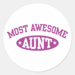 Most Awesome Aunt Round Sticker