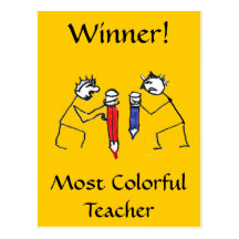 Most Colorful Teacher Post Card