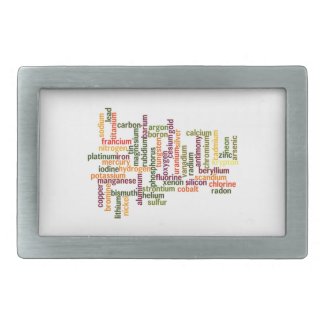 Most Common Elements (Word Cloud Chemistry) Rectangular Belt Buckle