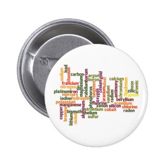 Most Common Elements (Word Cloud Chemistry) Pinback Button