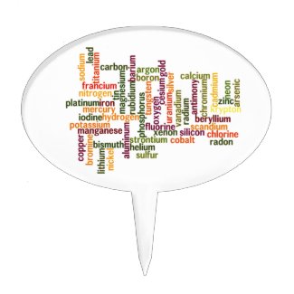 Most Common Elements (Word Cloud Chemistry) Cake Toppers