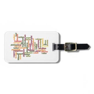 Most Common Elements (Word Cloud Chemistry) Travel Bag Tag