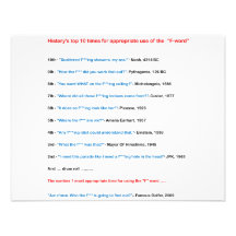 MOST FAMOUS HISTORICAL USE OF "F-WORD" CUSTOM INVITES