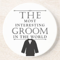 Most Interesting Groom Bachelor Coaster, Black coasters