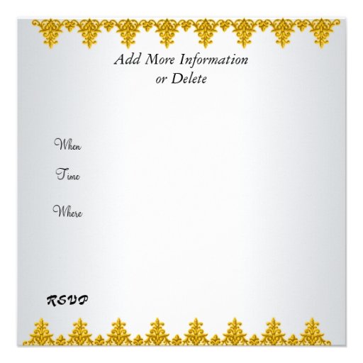 Most Popular Elegant White Gold  Invitation
