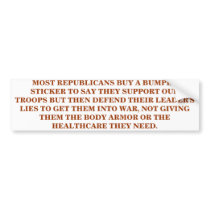 MOST REPUBLICANS BUY A BUMPER STICKER bumper stickers
