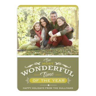 MOST WONDERFUL TIME OF THE YEAR HOLIDAY PHOTO CARD PERSONALIZED ANNOUNCEMENTS